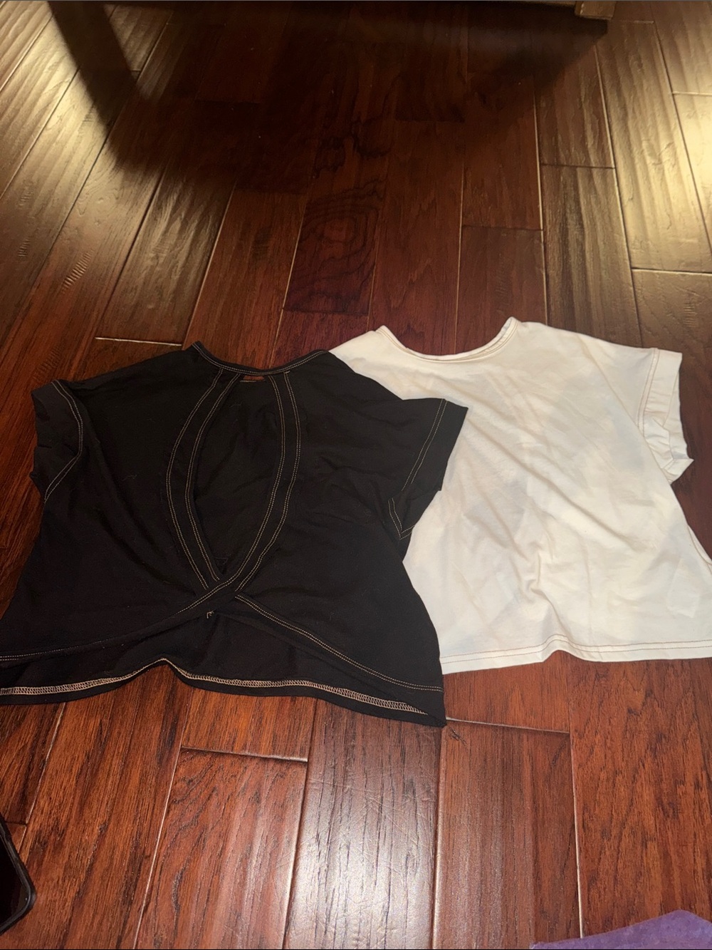 SHEIN Black and White Short Sleeve Kids Crop Tee Set
